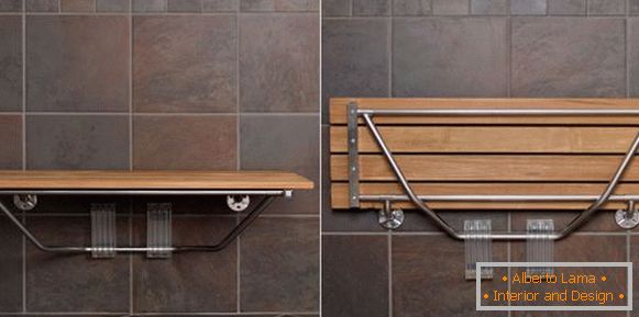 Folding bench for shower room