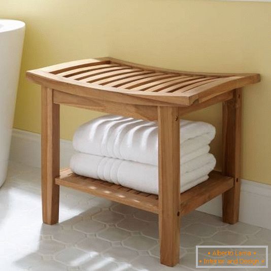 Wooden chair for the bathroom