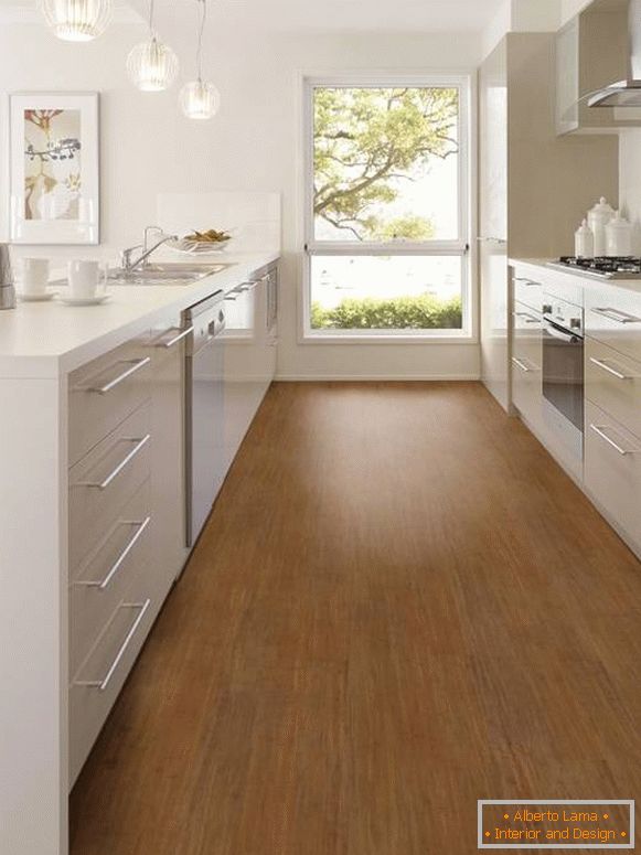 Bamboo flooring in the kitchen
