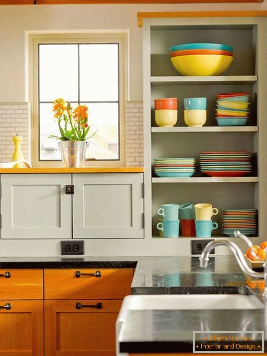 Interior of a small functional kitchen