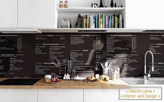 Useful recipes on the walls of the kitchen