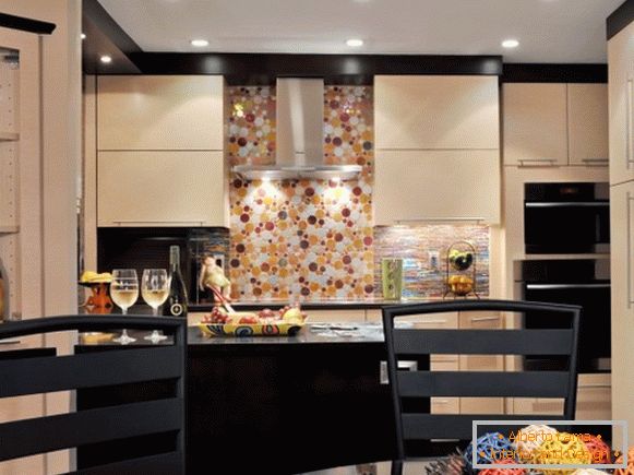 Fashionable and elegant kitchen with black elements