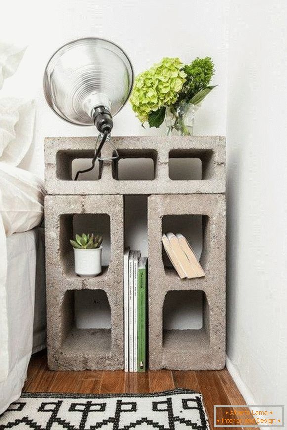 Concrete blocks as an element of decor