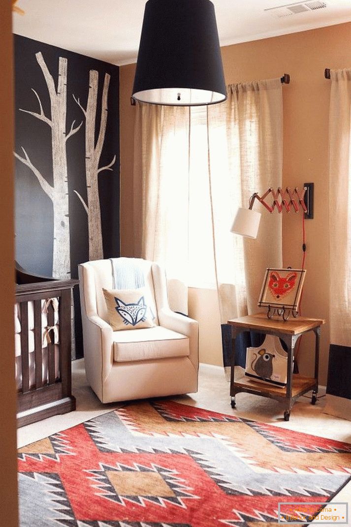 Designing a nursery with forest motifs