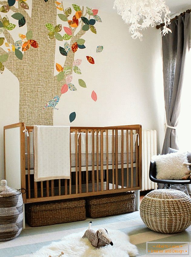 Decorate the wall in your kid's nursery with such a tree