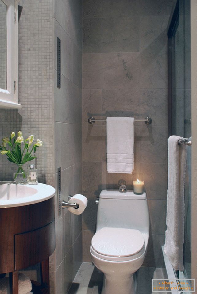 Rounded shapes in the bathroom interior