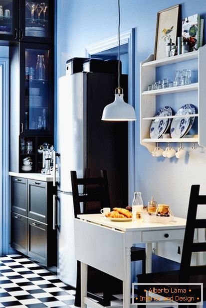 A very practical and beautiful solution for organizing places in the kitchen