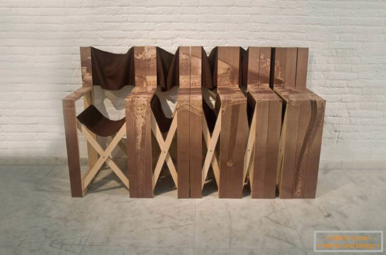 Bench made of folding chairs