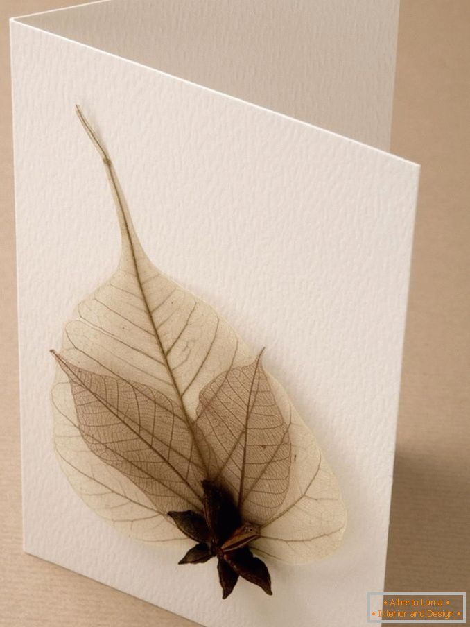 Greeting card from natural materials