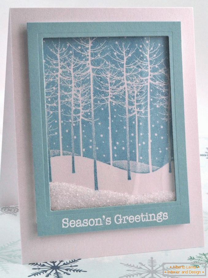 Christmas card with snow