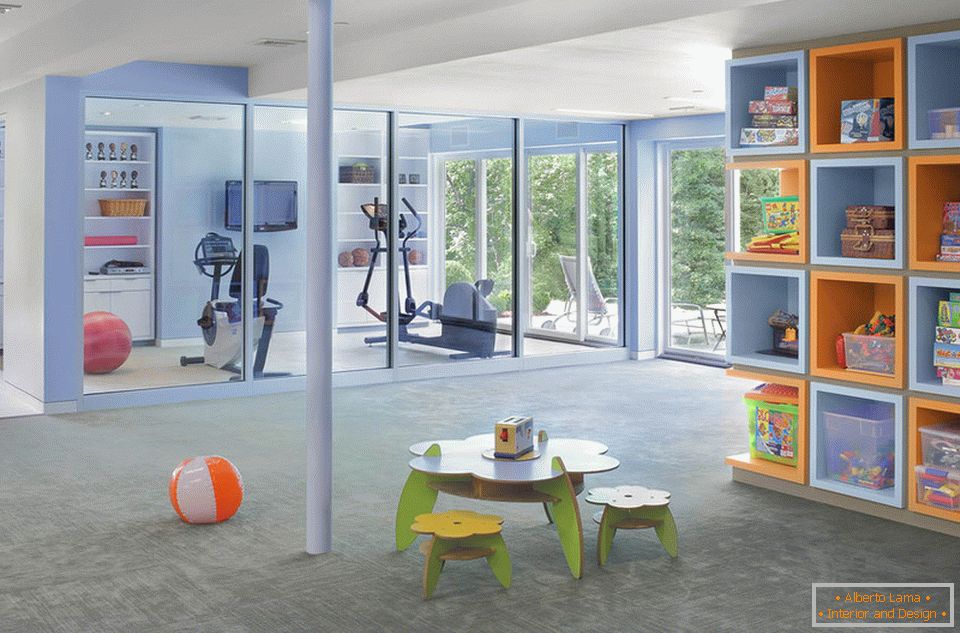 Children's playroom and a gym
