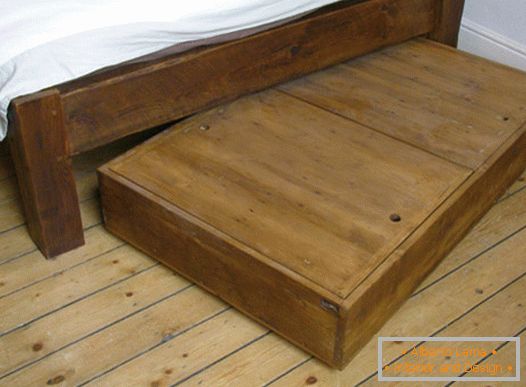 Wooden box under the bed