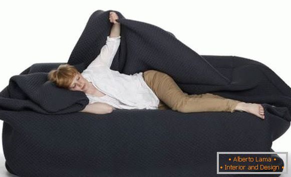 Couch with a large cover