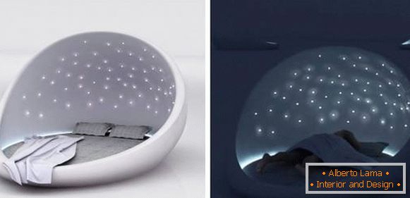 Bed with starry sky