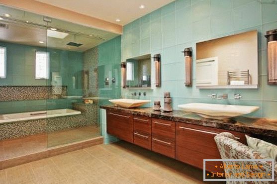 Design of a bathroom in Asian style