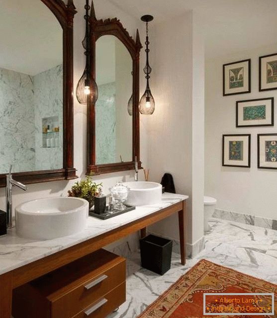 Design of a bathroom in Indian style