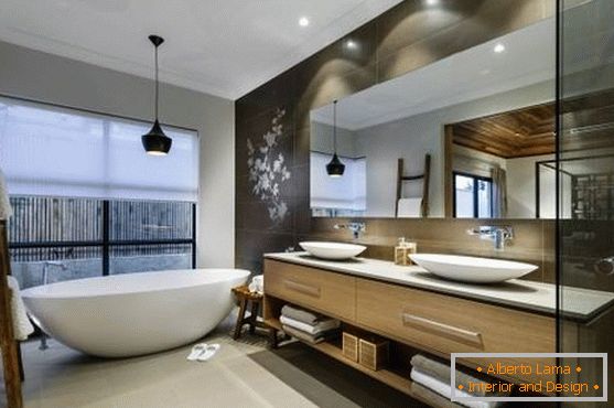 Harmonious Asian design of the bathroom