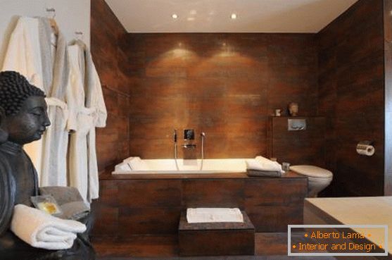 Design of an Asian-style bathroom + spa