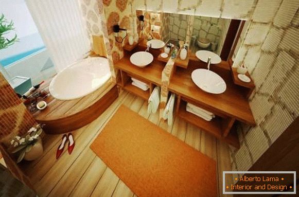 Bathroom design in a natural style