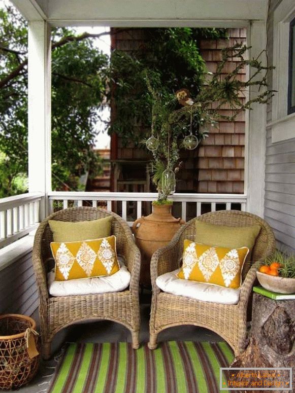 Wicker furniture for the veranda