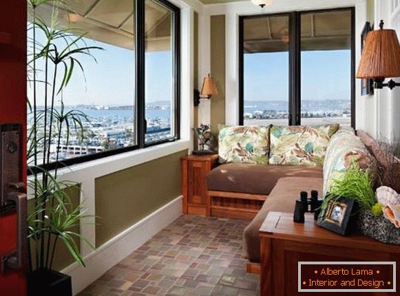 Cozy glazed veranda with a beautiful view
