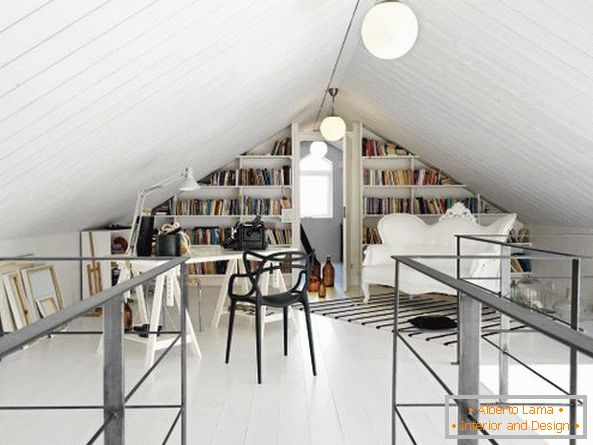 Home office in the attic