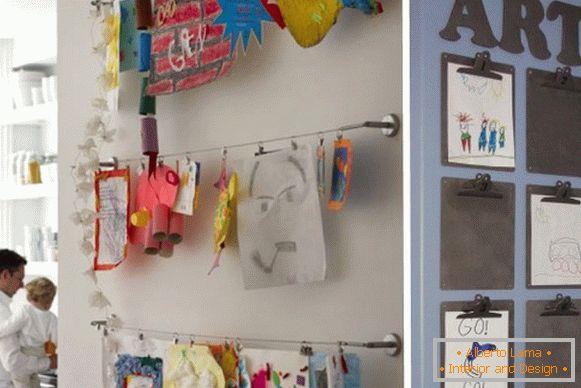 Children's drawings as a wall decoration