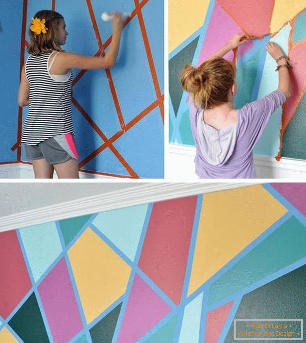 Multi-colored walls in the nursery