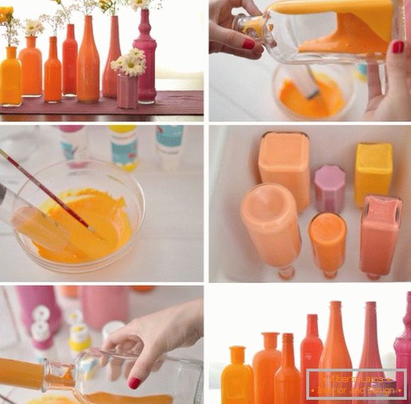 Painting bottles decor