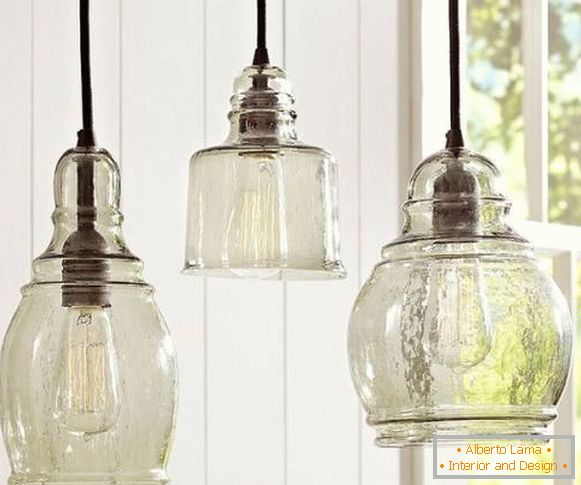 Pendant lamps made of glass