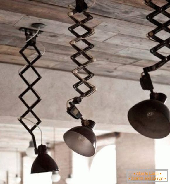 Table lamps in unusual use
