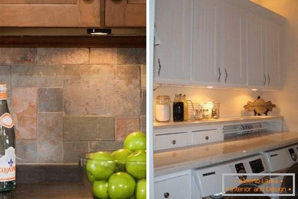 Built-in lighting in the kitchen