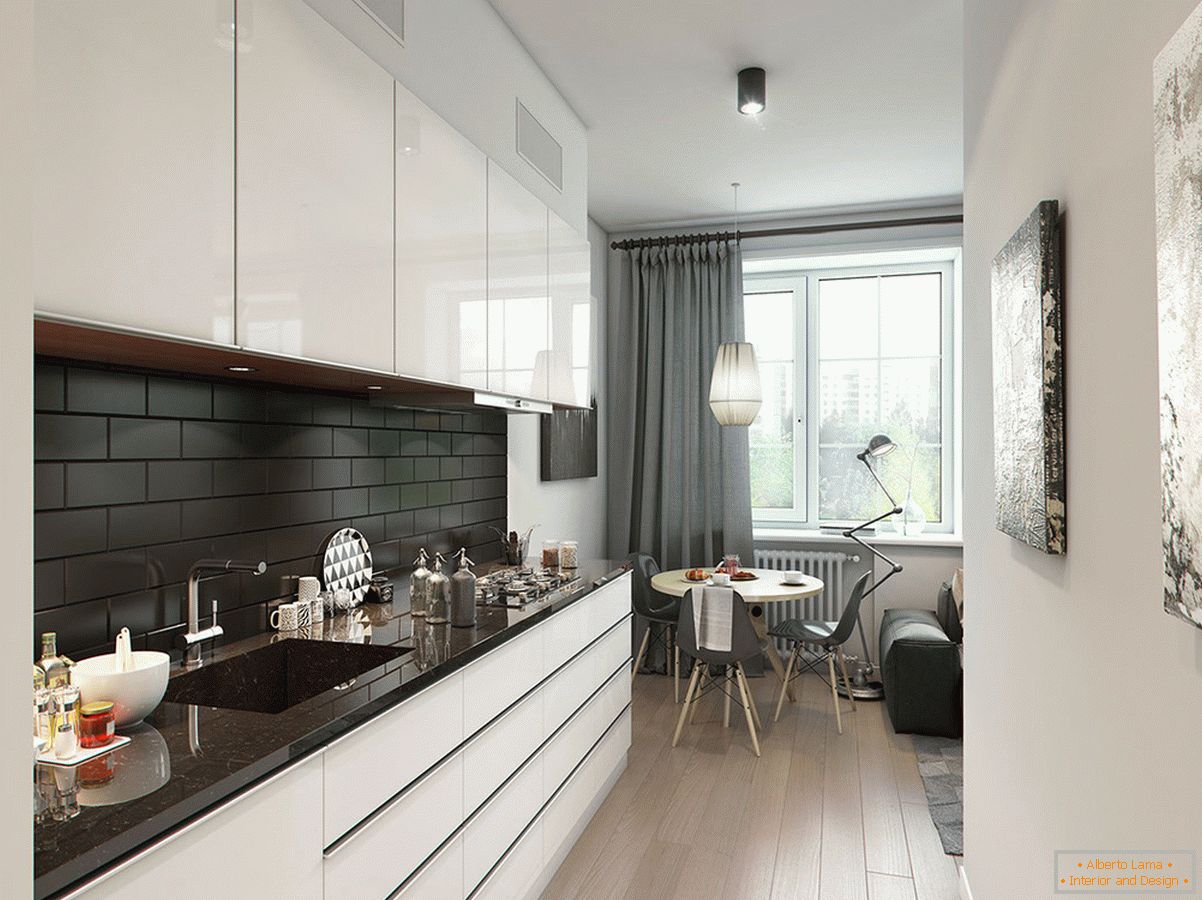 Kitchen interior in gray tones