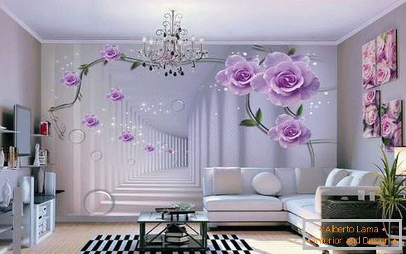 3d wall-papers for walls цветы, фото 45