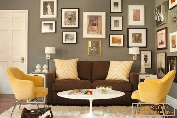 How can I decorate the walls with photos as part of the