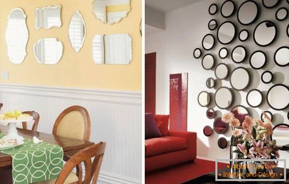 How to decorate a wall with mirrors - photo