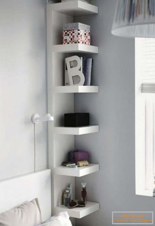 Stylish shelf instead of a bedside table