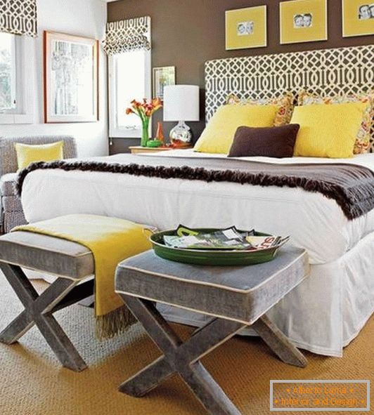 Bedroom decoration with yellow decor