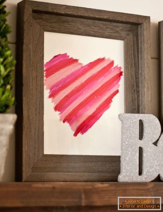 Decor with a lipstick for Valentine's Day
