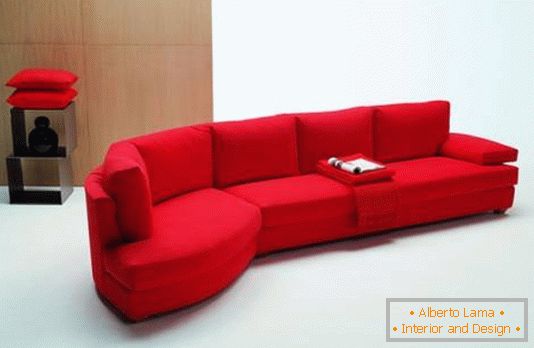 red-modular sofa