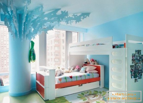 Bright blue children's room