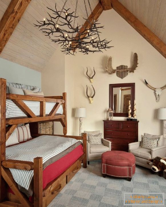 Rustic-style bedroom