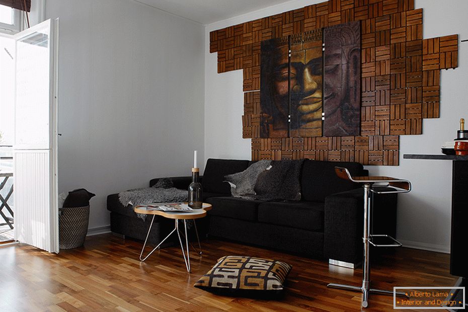 Living room of a small stylish apartment