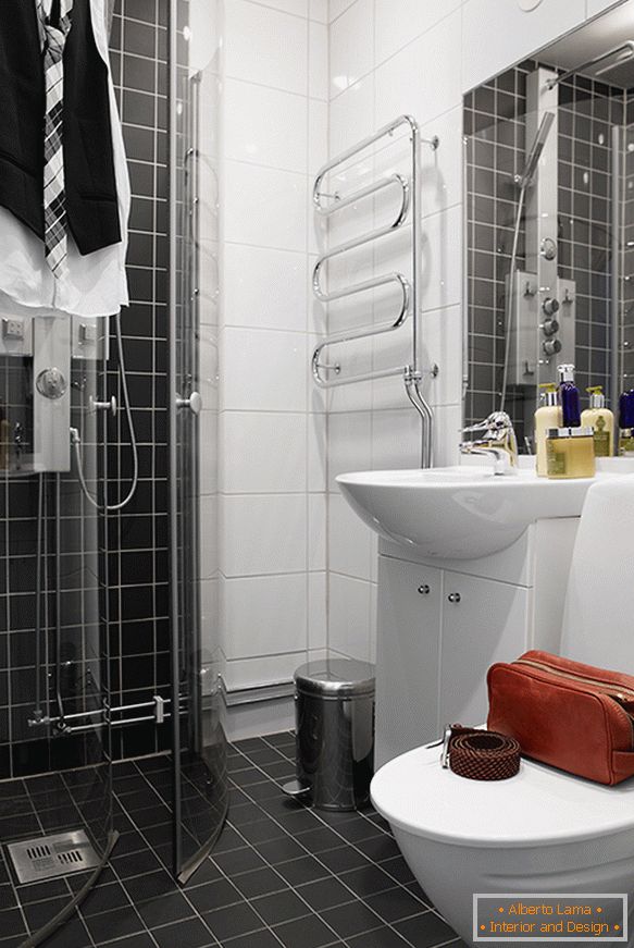 Bathroom of a small stylish apartment