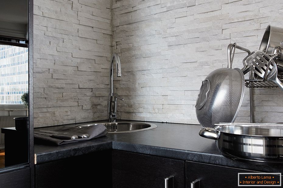 Kitchen of a small stylish apartment