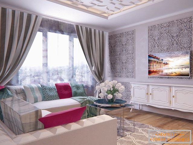 Design of a two-room apartment in modern classical style