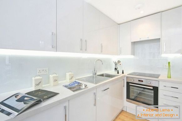 Kitchen design in white tones