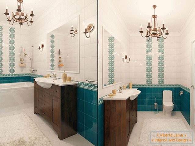 Interior of a small bathroom combined with a toilet