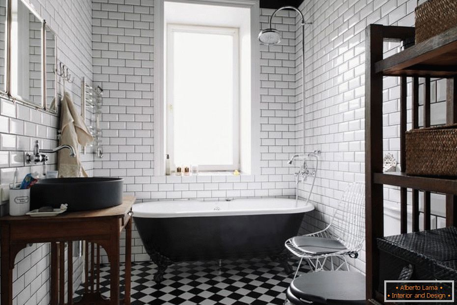 Interior of a small bathroom combined with a toilet