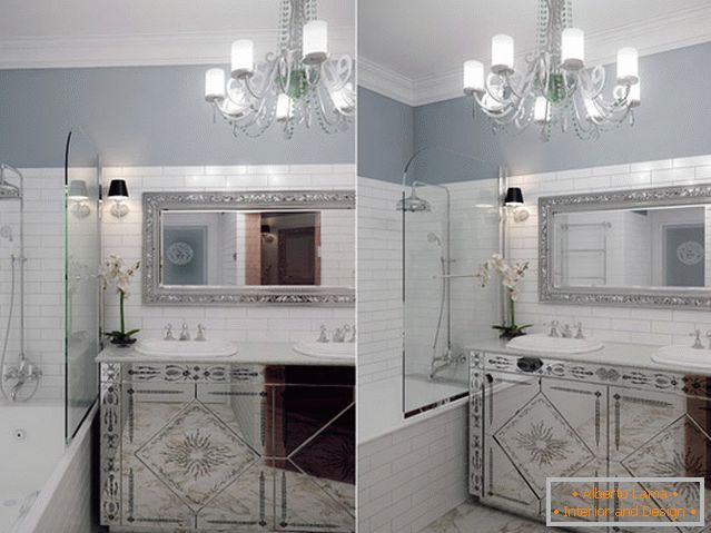 Interior of a small bathroom combined with a toilet